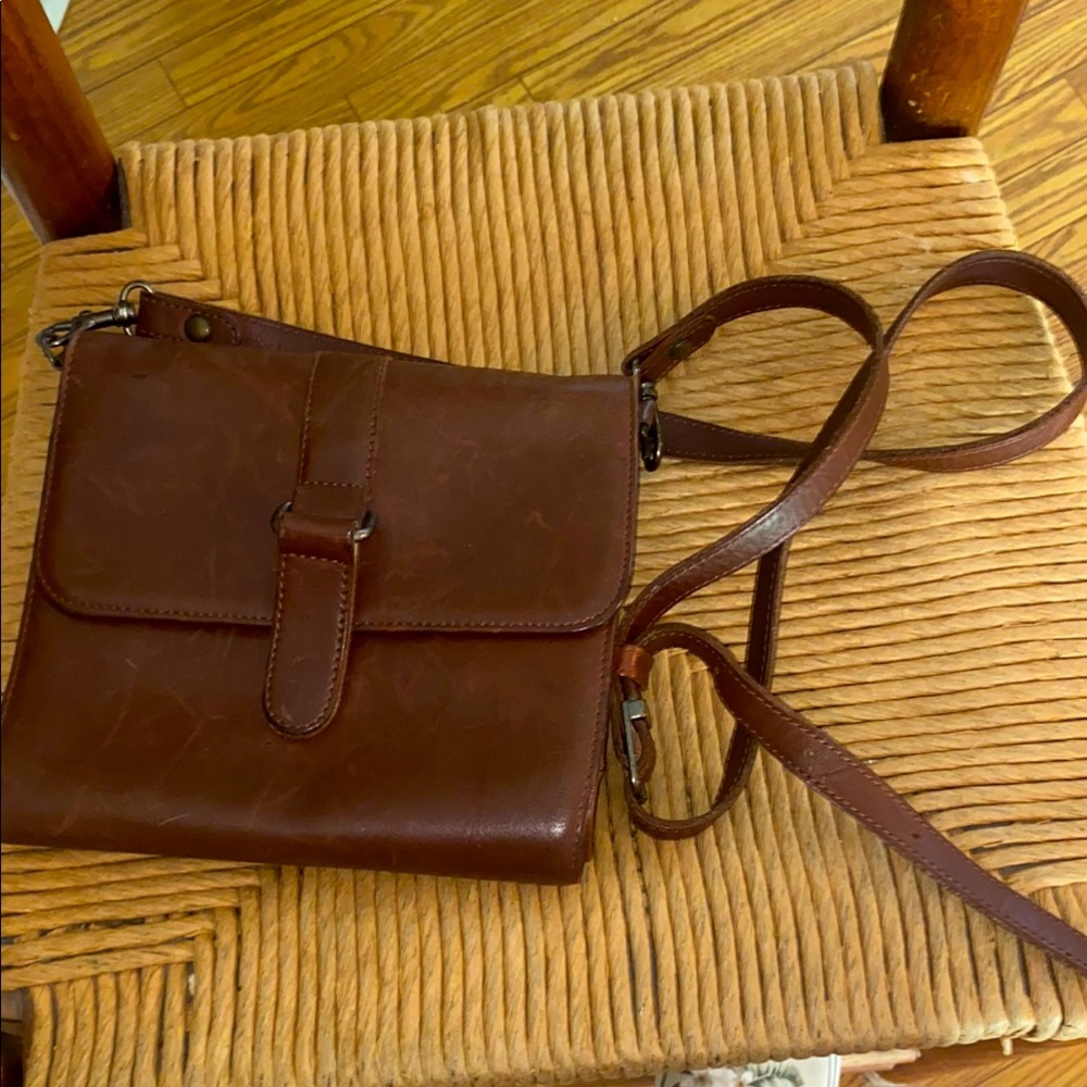 Eddie Bauer Brown Leather Crossbody Bag